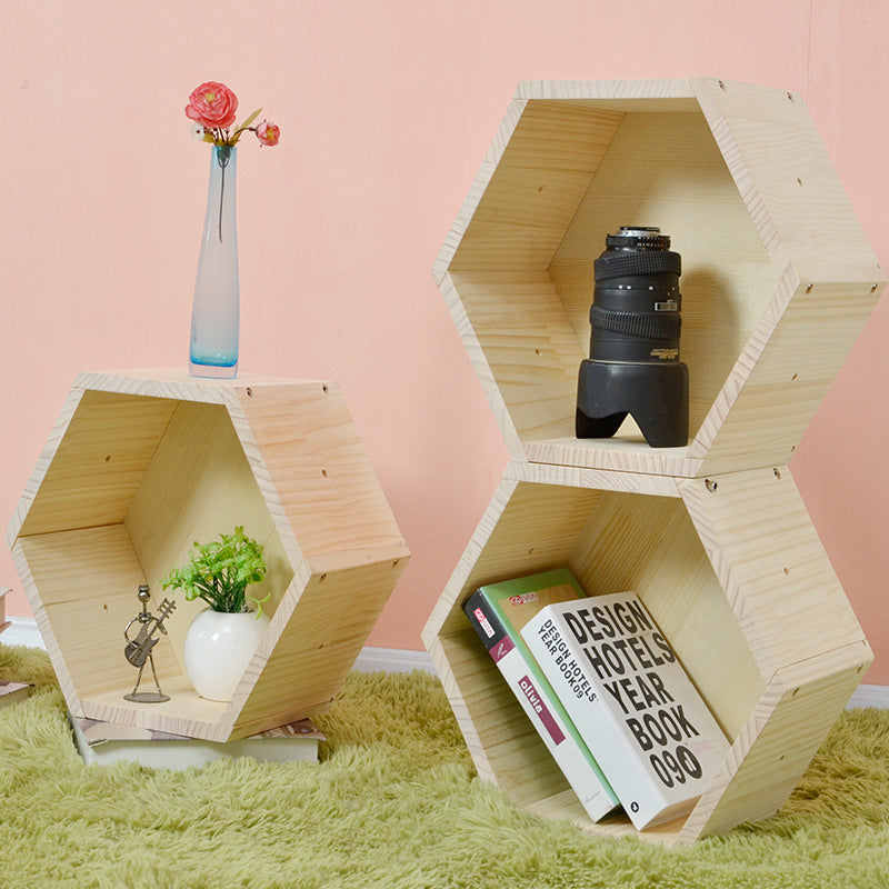 Hexagonal Wall Shelf Wall Hanging Lattice Frame Combination Decoration