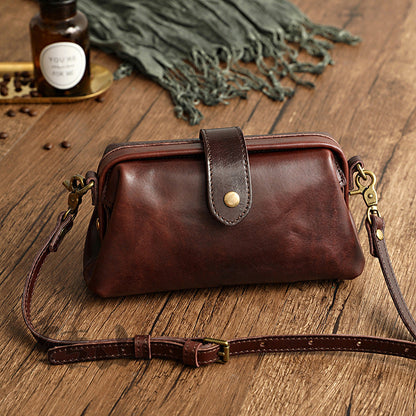 Clementine Leather Crossbody Bag - Elegant Pillow-Type Shoulder Purse