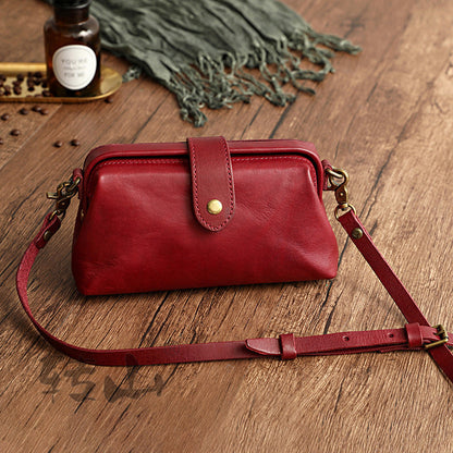 Clementine Leather Crossbody Bag - Elegant Pillow-Type Shoulder Purse