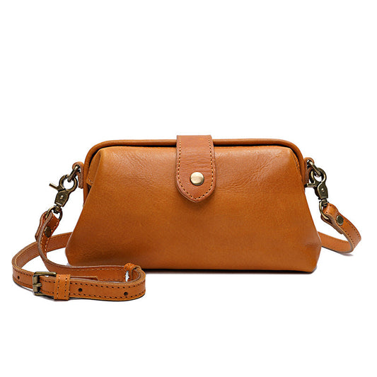 Clementine Leather Crossbody Bag - Elegant Pillow-Type Shoulder Purse