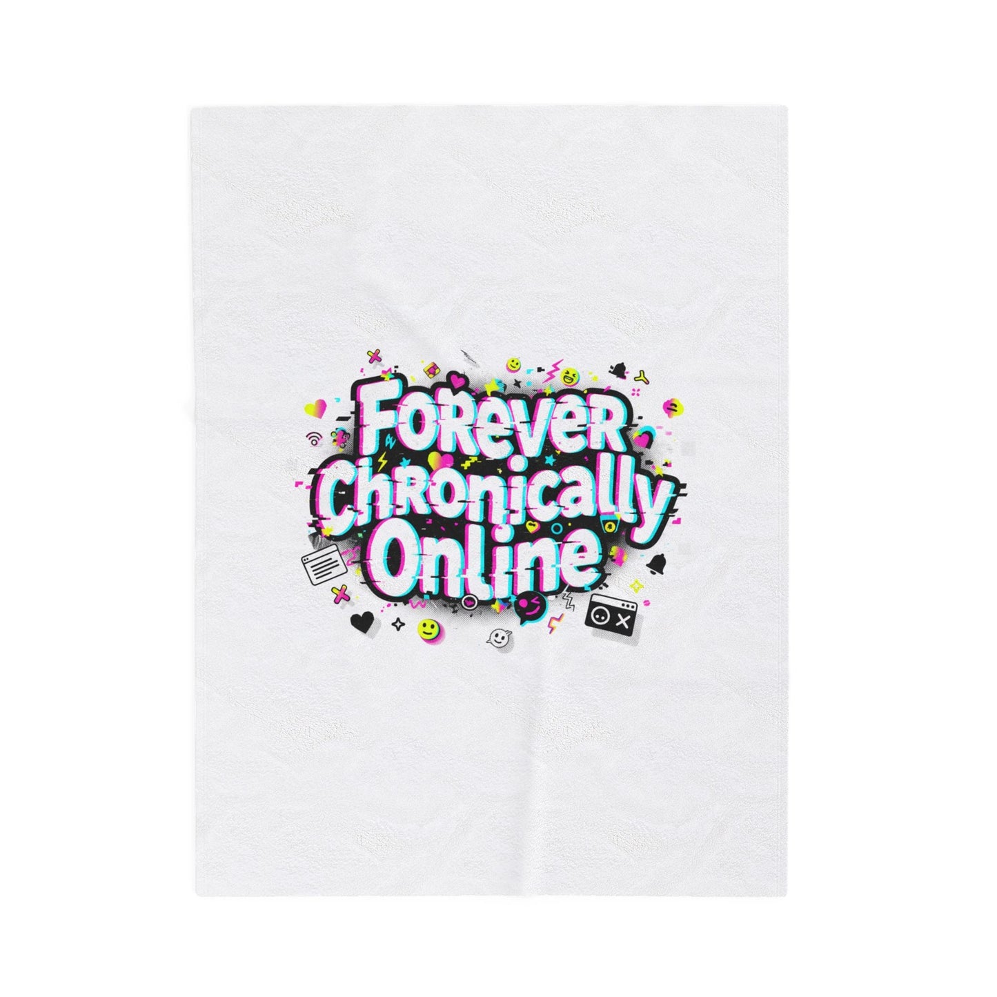 Forever Chronically Online Velveteen Blanket | brainrot, internet meme culture
