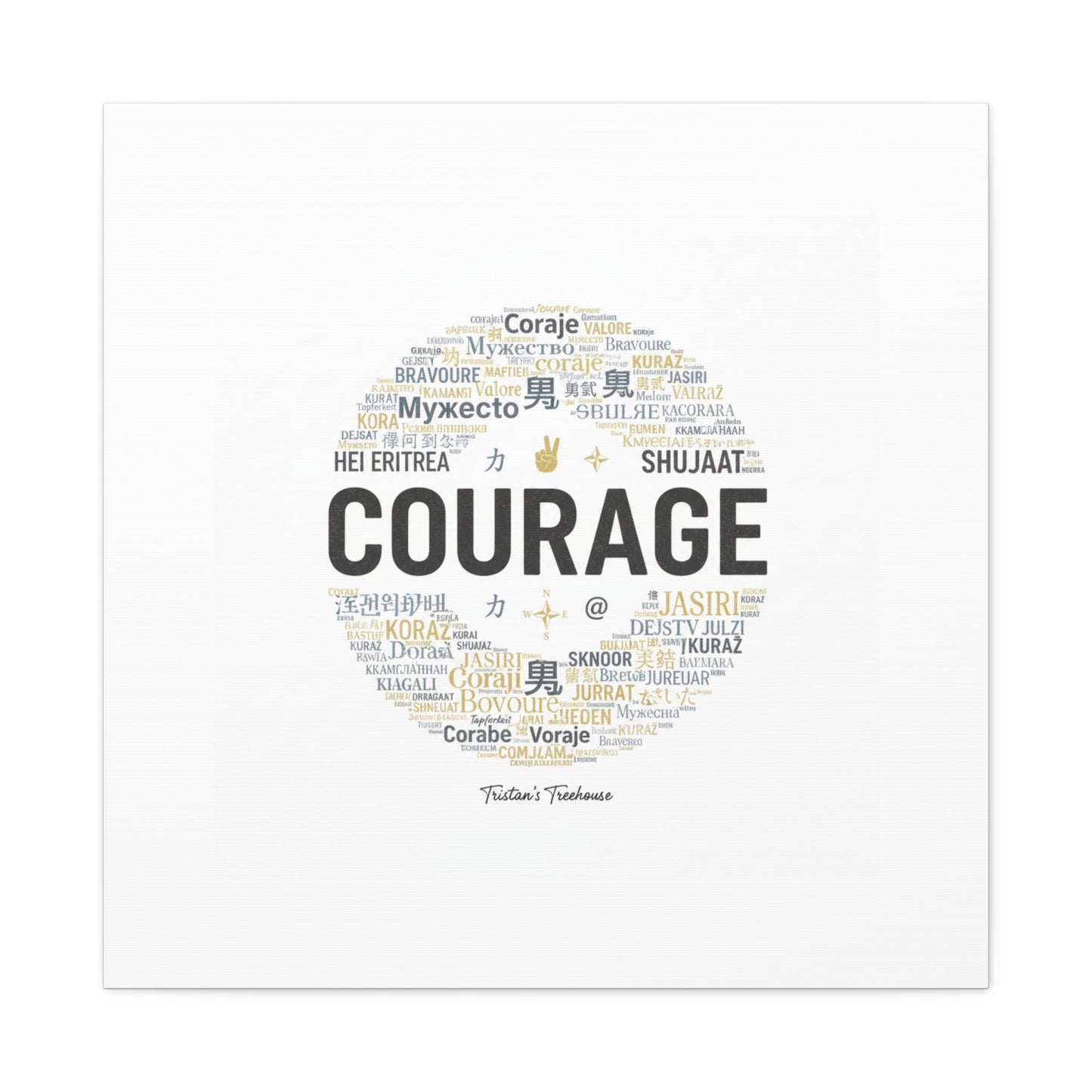 Courage Word Cloud Canvas | Fresh-Start Minimalism art print