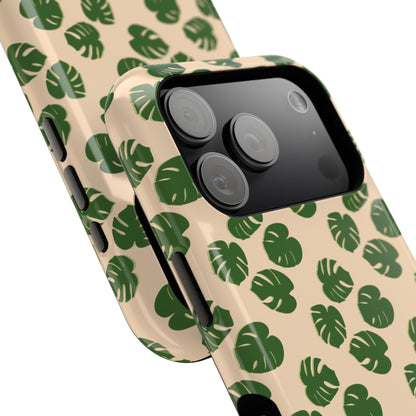 Monstera Pattern Phone Case – Dual Layer Protective Cover