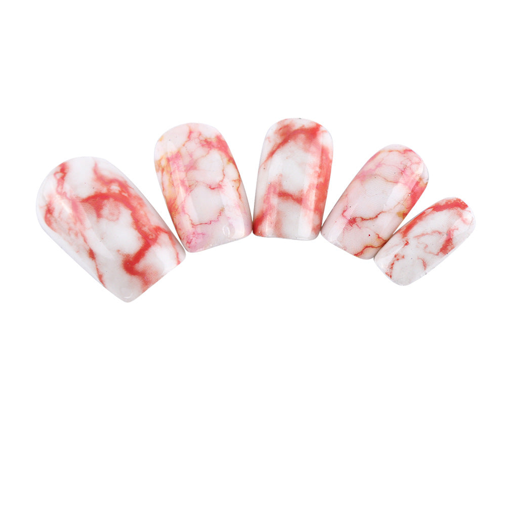 12 French Art Marbling Nail Enhancement Watermark Stickers Watercolor Black And White Texture Nail Stickers