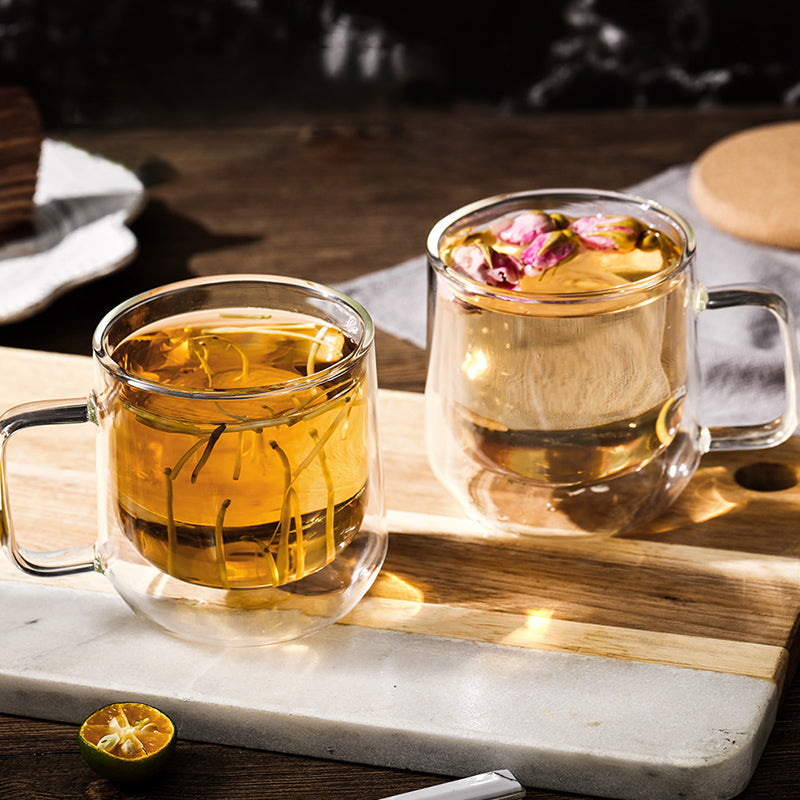 Double Glass With Handle Insulation Office Domestic Water Cup Glass Coffee Cup Thick Transparent Cup