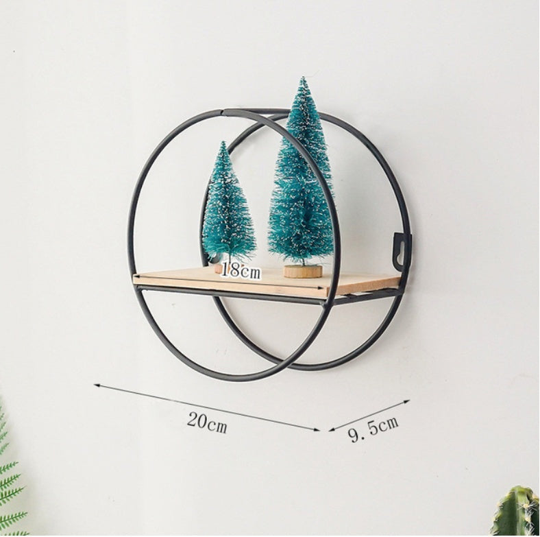 Shelf Wall Ins Grid Bedroom Living Room Decoration Wrought Iron Shelf Free Ornaments