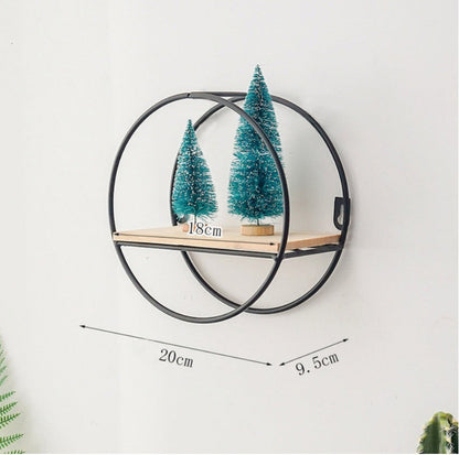 Shelf Wall Ins Grid Bedroom Living Room Decoration Wrought Iron Shelf Free Ornaments