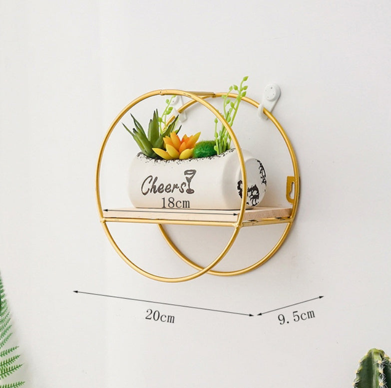 Shelf Wall Ins Grid Bedroom Living Room Decoration Wrought Iron Shelf Free Ornaments