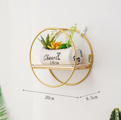 Shelf Wall Ins Grid Bedroom Living Room Decoration Wrought Iron Shelf Free Ornaments