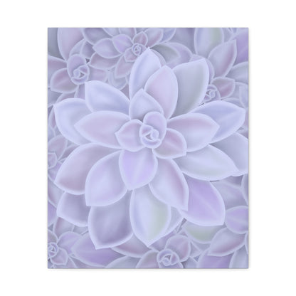 Graptopetalum Murasaki Succulent Pattern Canvas Print – Botanical Wall Art