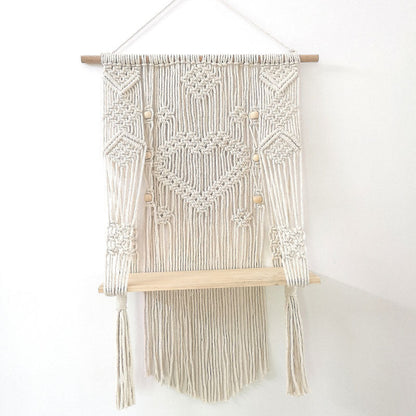 Knitted Thread Bedside Tapestry Three-Layer Shelf Shelf On Bedroom Wall