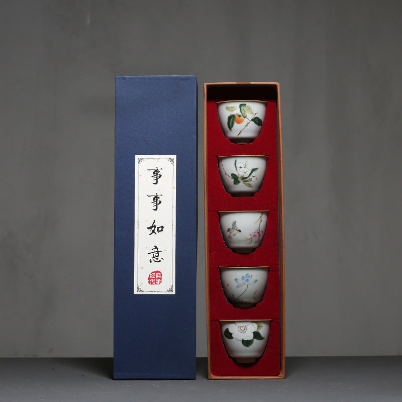 Ceramic Kung Fu Tea Cup Gift Box Tea Set Master Cup
