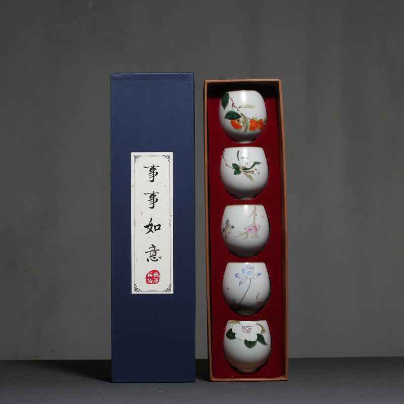 Ceramic Kung Fu Tea Cup Gift Box Tea Set Master Cup