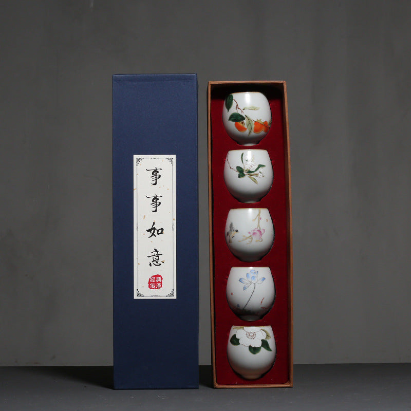 Ceramic Kung Fu Tea Cup Gift Box Tea Set Master Cup