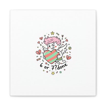 Weird Cupid heart illustration Canvas | Weird Valentine, quirky chaotic love