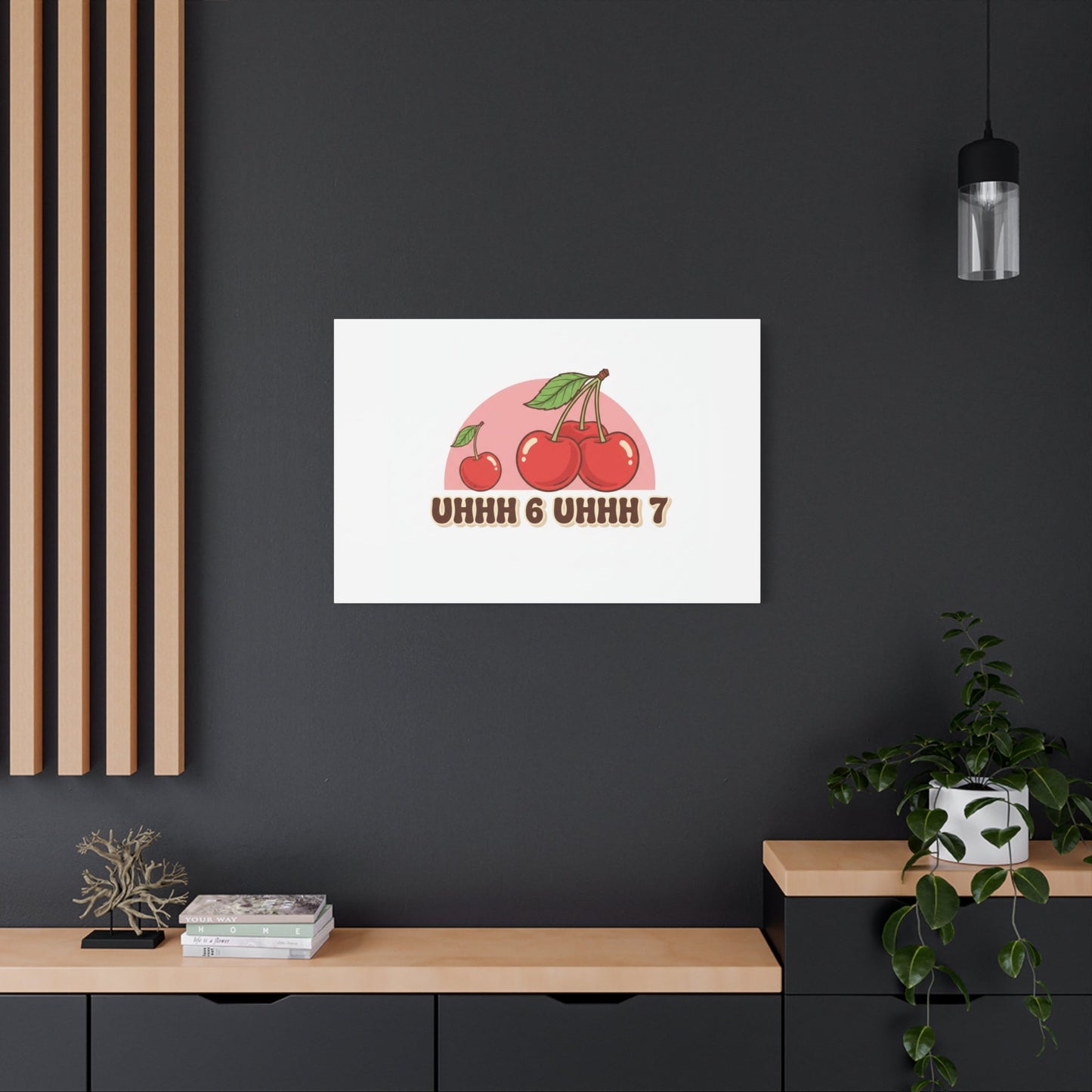 Six Severn Cherry Retro Graphic Canvas | kawaii fruit print, vintage cherry design