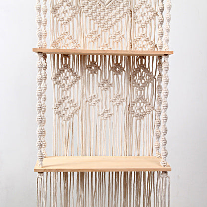 Bohemian Diy Wall Shelf Colored Cotton Tapestry