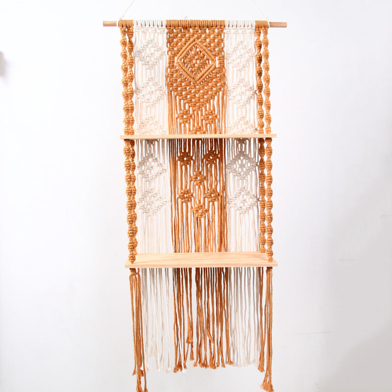 Bohemian Diy Wall Shelf Colored Cotton Tapestry
