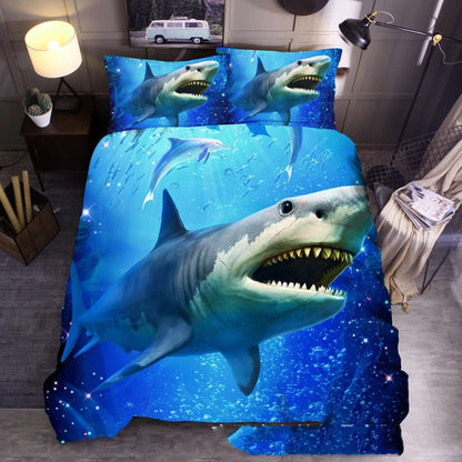 Cross Border Foreign Trade Bedding Three Piece Quilt Cover Ocean 3D Quilt Cover Sea Turtle Pillow Cover Amazon Express Wish