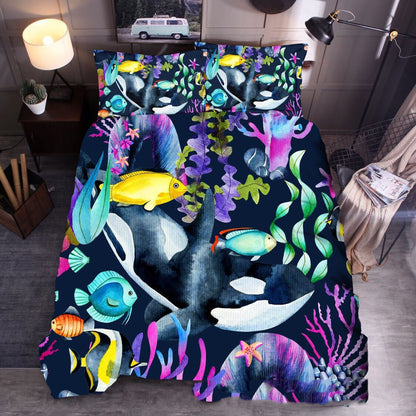 Cross Border Foreign Trade Bedding Three Piece Quilt Cover Ocean 3D Quilt Cover Sea Turtle Pillow Cover Amazon Express Wish