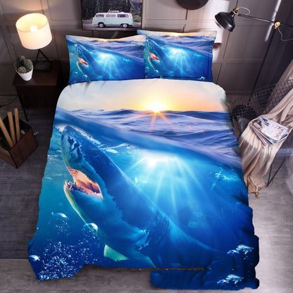 Cross Border Foreign Trade Bedding Three Piece Quilt Cover Ocean 3D Quilt Cover Sea Turtle Pillow Cover Amazon Express Wish
