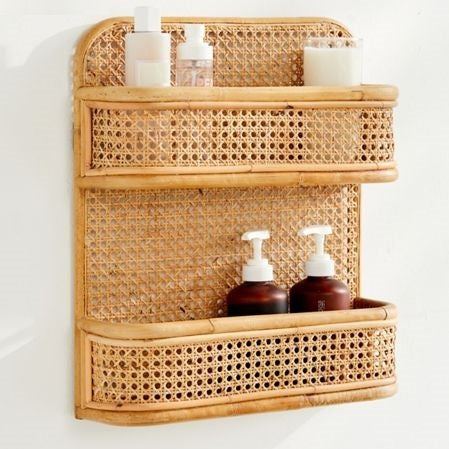 Handmade Rattan Wall Hanging Shelf - Boho Mini Storage & Decorative Floating Rack
