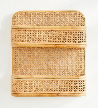 Handmade Rattan Wall Hanging Shelf - Boho Mini Storage & Decorative Floating Rack