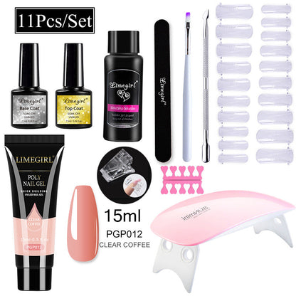 Nail Art Set Tool Extension Gel Nail Art UV Lamp Crystal Extension Gel Set Beginner Complete