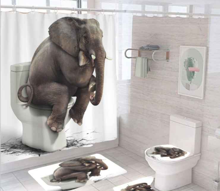 Elephant Series Digital Printing Shower Curtain