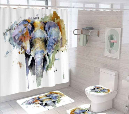 Elephant Series Digital Printing Shower Curtain