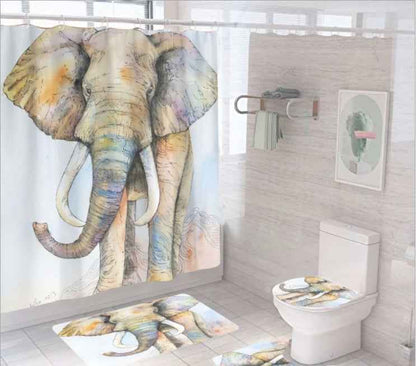 Elephant Series Digital Printing Shower Curtain