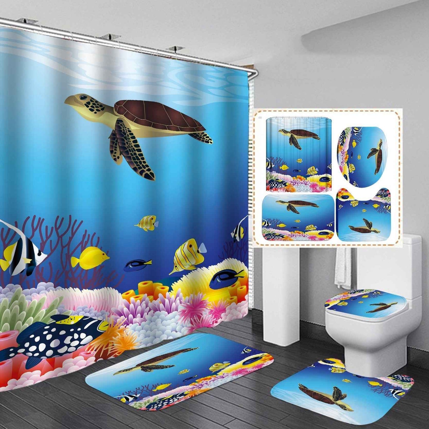 Digital Printing Waterproof Polyester Shower Curtain