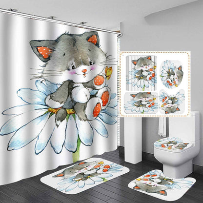 Digital Printing Waterproof Polyester Shower Curtain