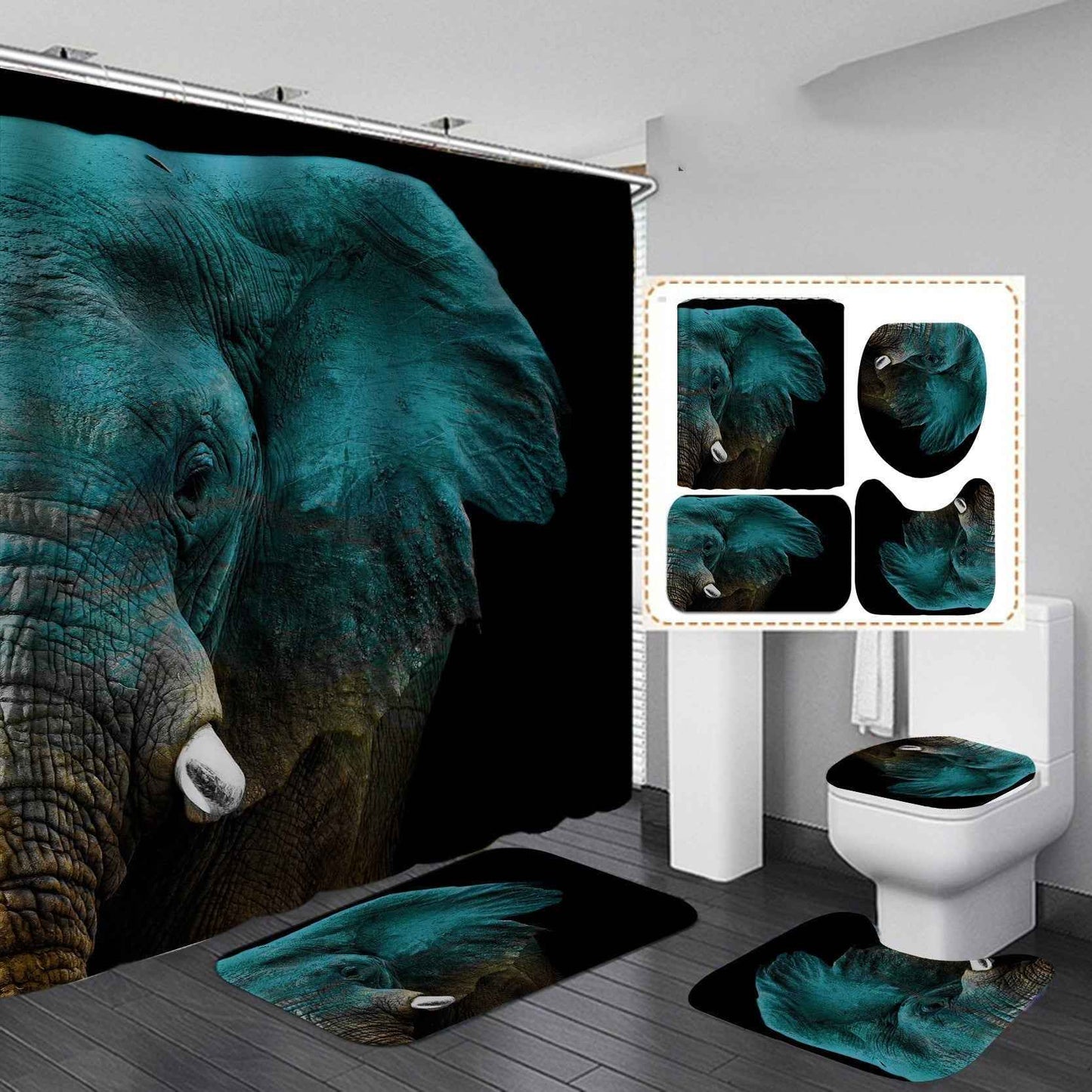 Digital Printing Waterproof Polyester Shower Curtain