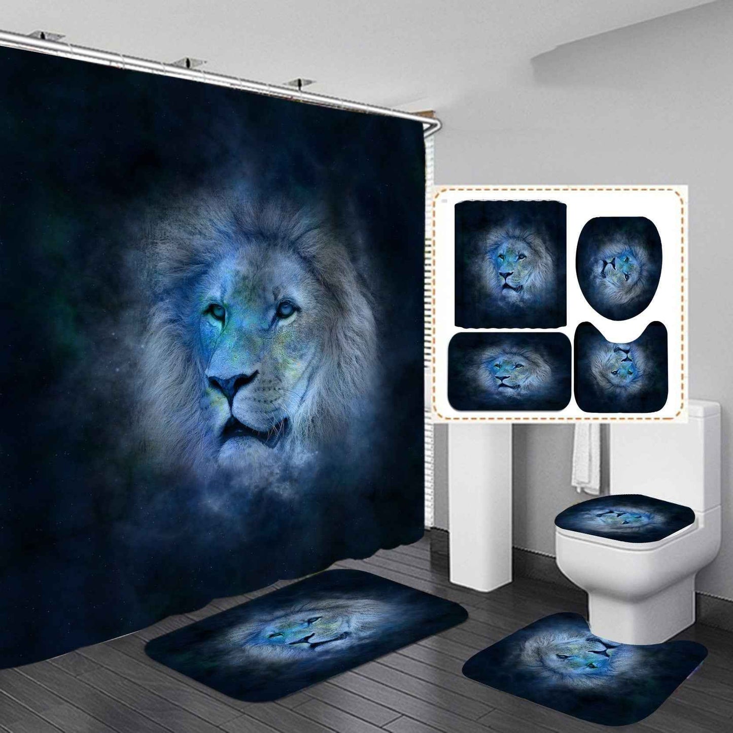 Digital Printing Waterproof Polyester Shower Curtain
