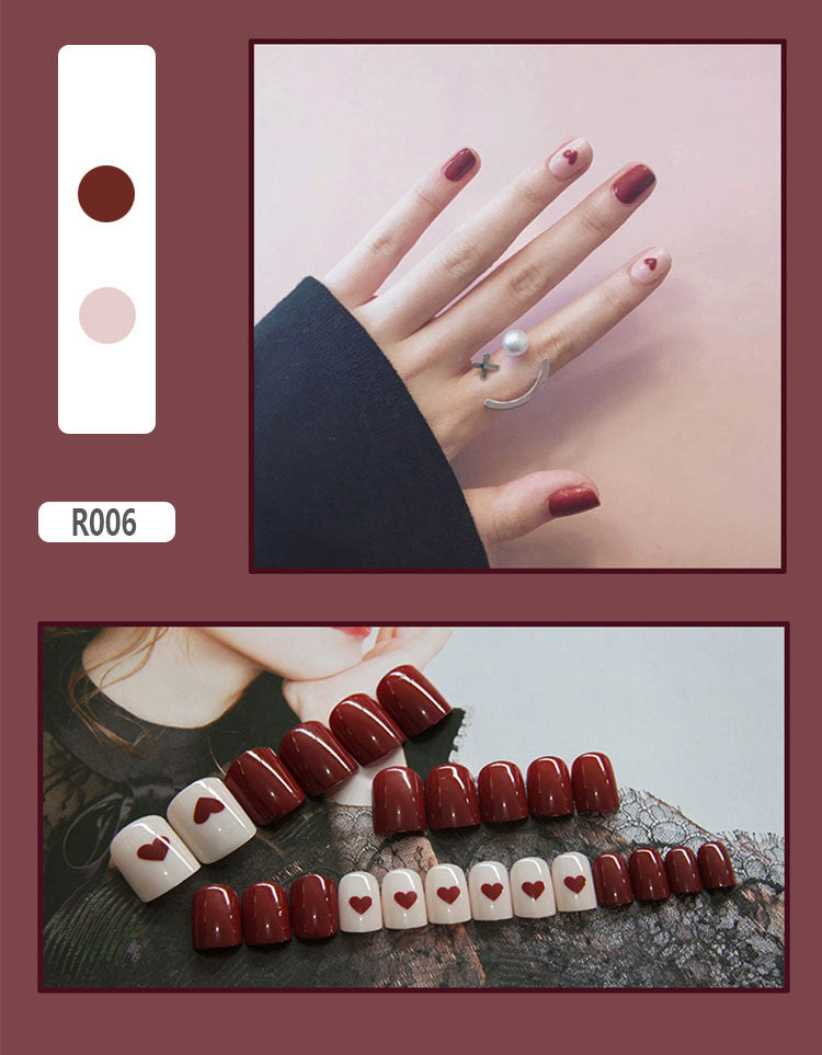 24 Pieces Of Wearable Nail Patches, Wearable Nail Pieces, Frosted Nail Art