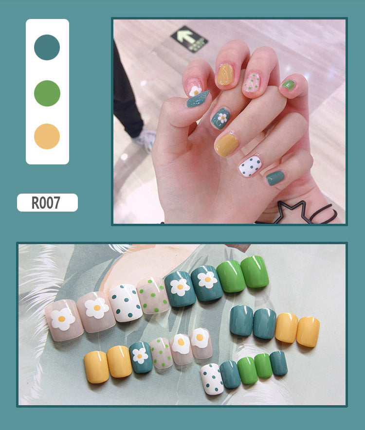24 Pieces Of Wearable Nail Patches, Wearable Nail Pieces, Frosted Nail Art
