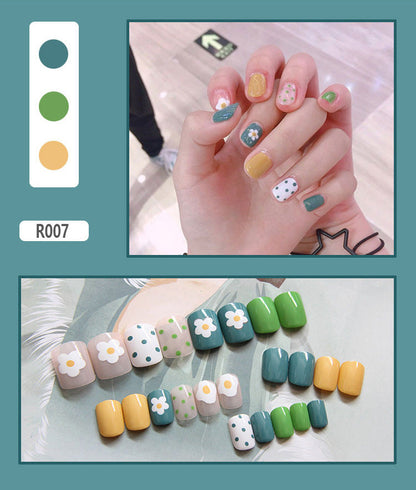 24 Pieces Of Wearable Nail Patches, Wearable Nail Pieces, Frosted Nail Art