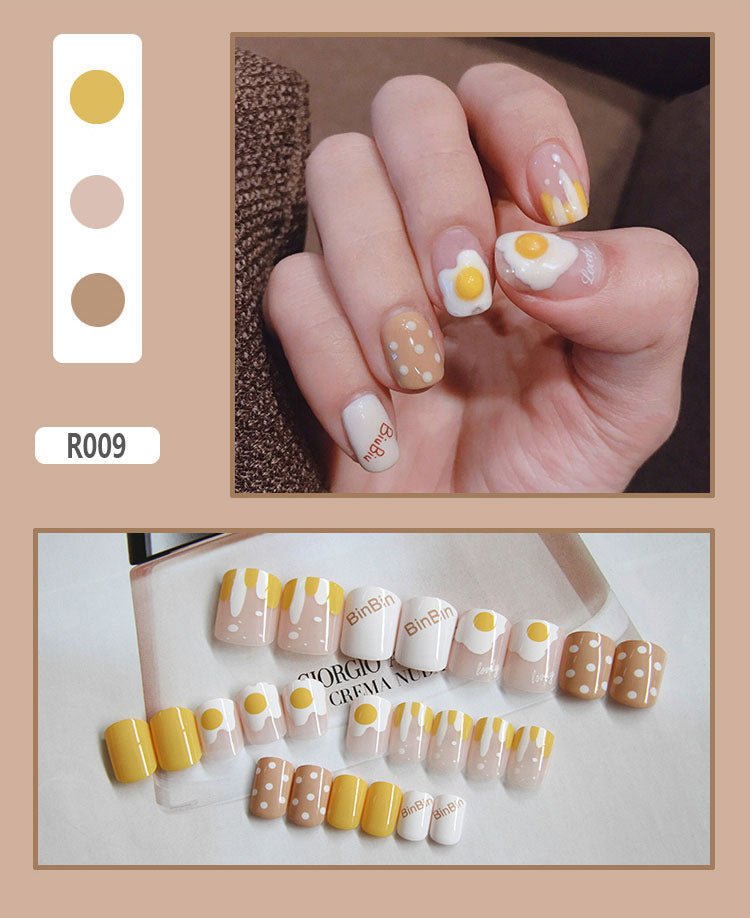 24 Pieces Of Wearable Nail Patches, Wearable Nail Pieces, Frosted Nail Art