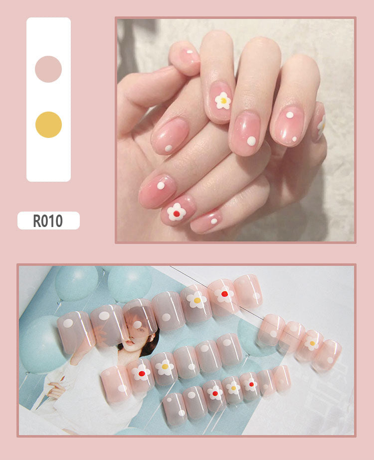 24 Pieces Of Wearable Nail Patches, Wearable Nail Pieces, Frosted Nail Art
