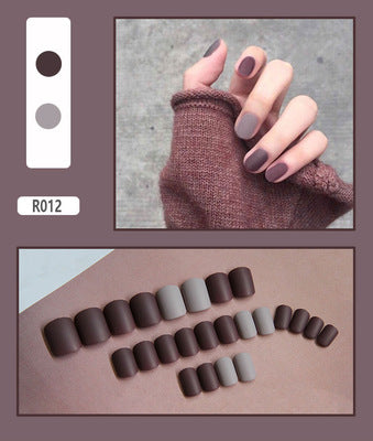 24 Pieces Of Wearable Nail Patches, Wearable Nail Pieces, Frosted Nail Art