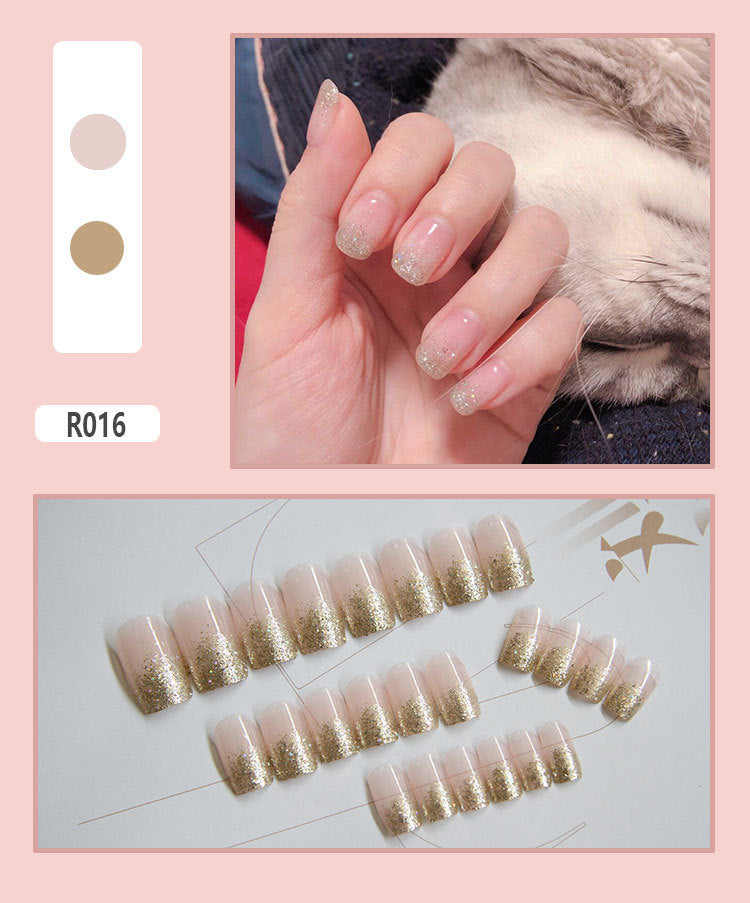 24 Pieces Of Wearable Nail Patches, Wearable Nail Pieces, Frosted Nail Art