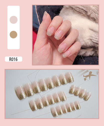 24 Pieces Of Wearable Nail Patches, Wearable Nail Pieces, Frosted Nail Art