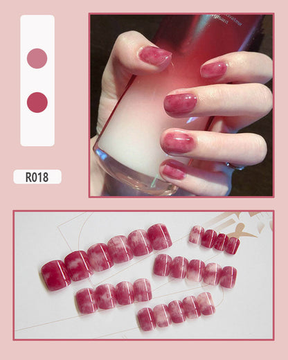 24 Pieces Of Wearable Nail Patches, Wearable Nail Pieces, Frosted Nail Art