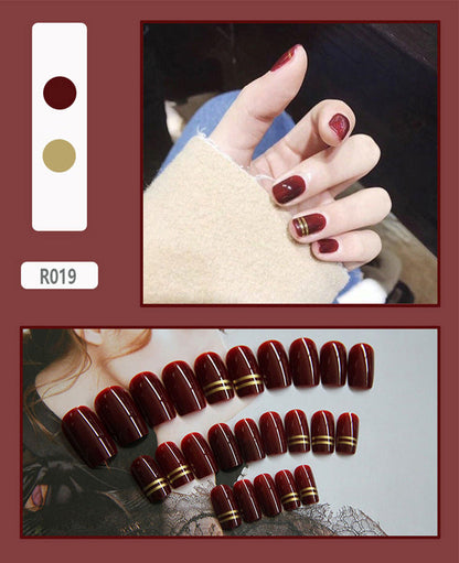 24 Pieces Of Wearable Nail Patches, Wearable Nail Pieces, Frosted Nail Art