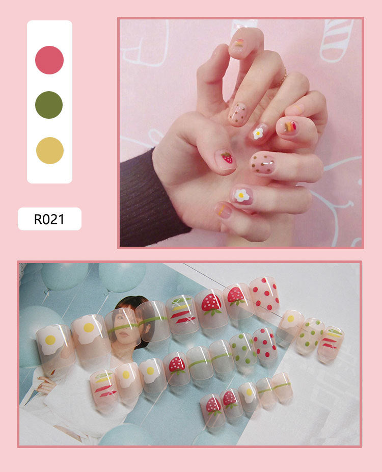24 Pieces Of Wearable Nail Patches, Wearable Nail Pieces, Frosted Nail Art