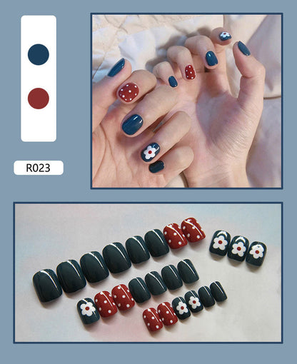24 Pieces Of Wearable Nail Patches, Wearable Nail Pieces, Frosted Nail Art