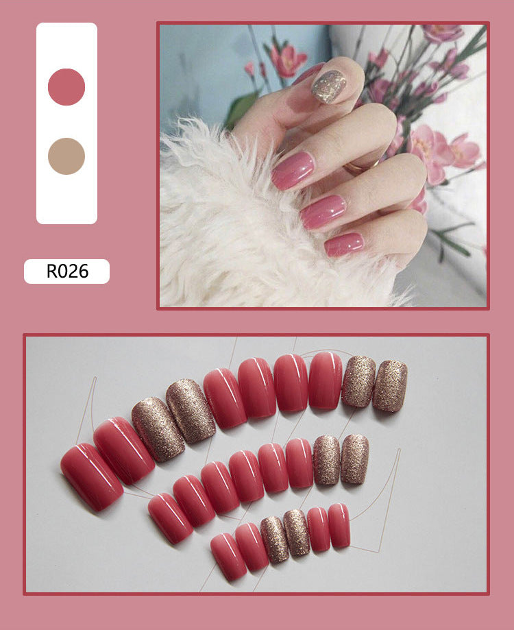 24 Pieces Of Wearable Nail Patches, Wearable Nail Pieces, Frosted Nail Art