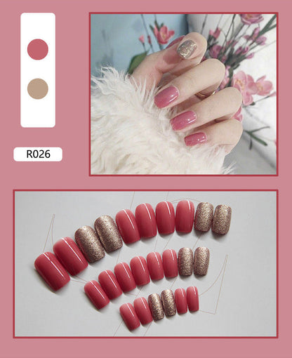 24 Pieces Of Wearable Nail Patches, Wearable Nail Pieces, Frosted Nail Art