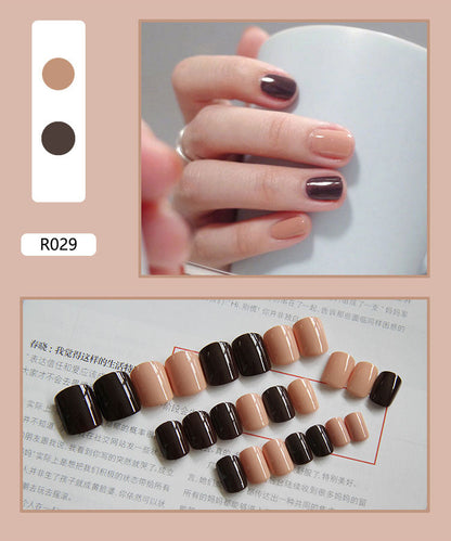 24 Pieces Of Wearable Nail Patches, Wearable Nail Pieces, Frosted Nail Art